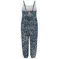 thumbnail image 4 of Odeerbi Toddler Girls Cute Jumpsuit Summer Breathable Overall Pants Kids Boys Fashion Imitation Denim Print Suspenders Romper Blue, 4 of 5