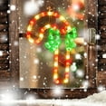 thumbnail image 3 of Christmas Window Silhouette Lights | Lighted Double-Sided Candy Cane Decoration with 50 Incandescent Mini Lights | White Wire | Indoor/Outdoor Holiday Decor for Walls, Doors & Glass, 3 of 6