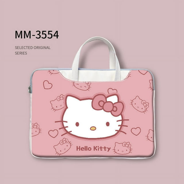 Cartoon Hello Kitty Laptop Bag Shoulder Messenger Notebook Pouch Briefcase Office Travel Business Computer Handbag YJ