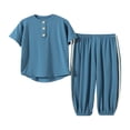 thumbnail image 3 of WELOIJEVBE Boys Summer Clothes Casual Summer Active Short Sleeve Performance Tops and Shorts for Boy Clothes Boys 6-9 Months, 3 of 4