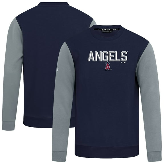 Men's Levelwear Navy Los Angeles Angels Throwback Ultimate Carve Sweatshirt