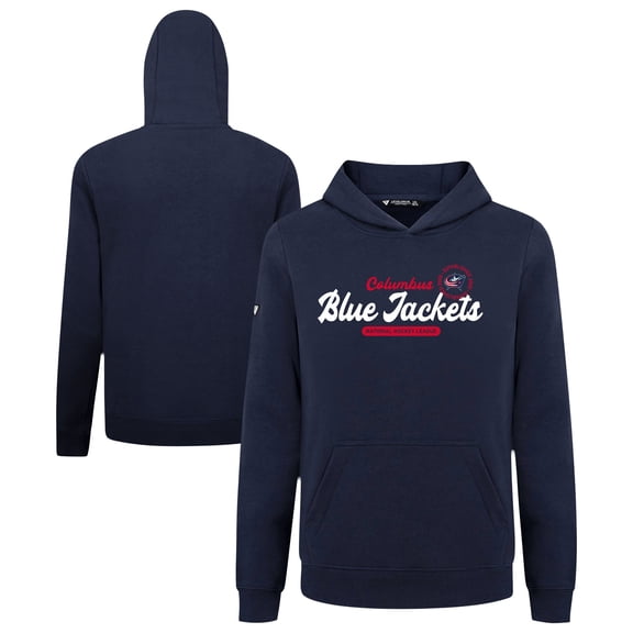 Youth Levelwear Navy Columbus Blue Jackets Podium Monument Pullover Hoodie