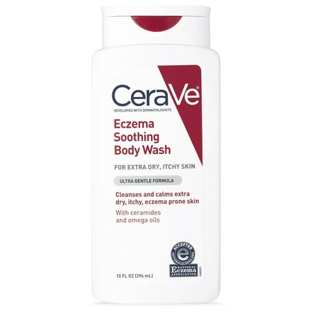 (2 pack) CeraVe Eczema Soothing Body Wash for Calming, Dry, Itchy Skin, 10 (Best Soap For Eczema Skin)