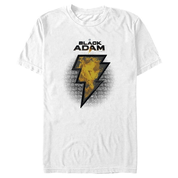 Men's Black Adam Fire Logo Graphic Tee White Small