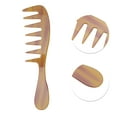 thumbnail image 3 of Unique Bargains 1 Pc Long Handle Wide Tooth Comb Coffee Color Acetate Sheet, 3 of 6