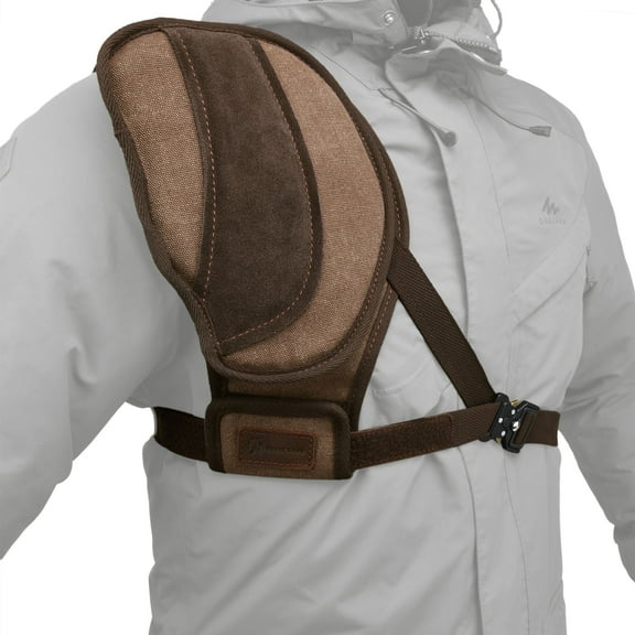 Vintage Canvas Leather Right Shoulder Recoil Pad , Shoulder Shield Protection Right Chest Pad For Shooting