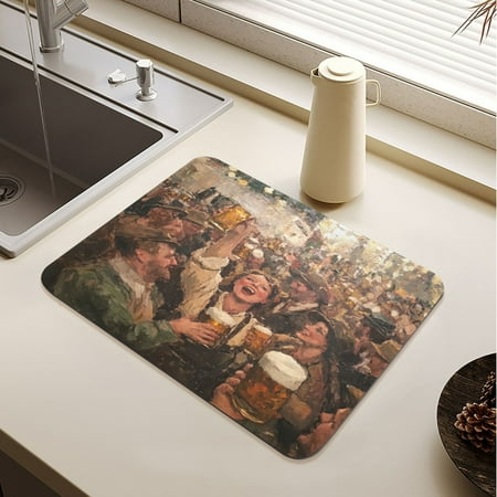 

Beer Festival Drying Mat Diatomaceous Earth Super Absorbent Slip Rubber Sole Heat Resistant 230 Degrees Fahrenheit 23.6×19.7in