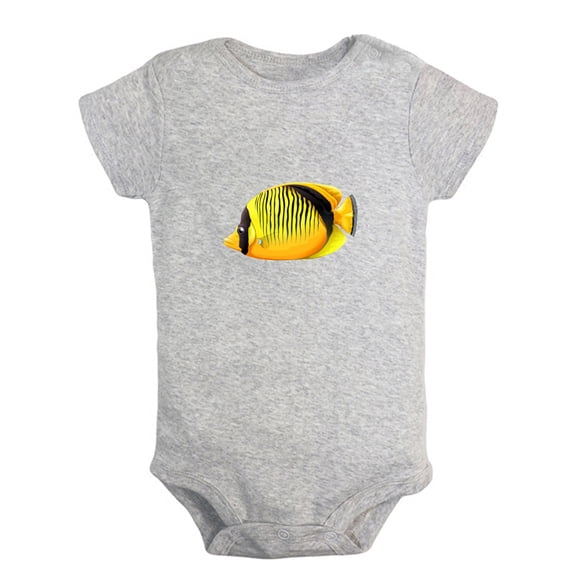 Baby Unisex I'm Cute Funny Rompers Newborn Baby Bodysuits Infant Jumpsuits Kids Cotton Animal Fish Graphic One-Piece Outfits