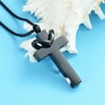 thumbnail image 4 of Men Women Crucifixion Cross with Birthstone Necklace Urns for Cremation Ashes Holder Keepsake Pendant Memorial Jewelry, 4 of 6