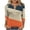 Orange, variant on Qulqfy 3/4 Sleeve Shirts for Women Spring Tunic Plus Size Shirts Dressy Casual Fall Henley Tops Dressy Casual Blouses for Women L