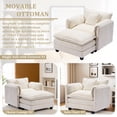 thumbnail image 4 of Armrest Sofa, 47.3" Gexpusm Indoor Comfy Chenille Couch for Bedroom, Cozy Single - Seater Sofa with Ottoman for Living Room Apartment,Small Space, Beige, 4 of 9