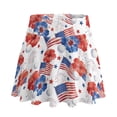 thumbnail image 5 of FUIALDOLG Womens Mini Golf Skirt with Shorts Red Flower American Flag Athletic Skort with Pocket Soft Tennis Skirt US 250th Anniversary Flag Active Skort for Casual,L, 5 of 8