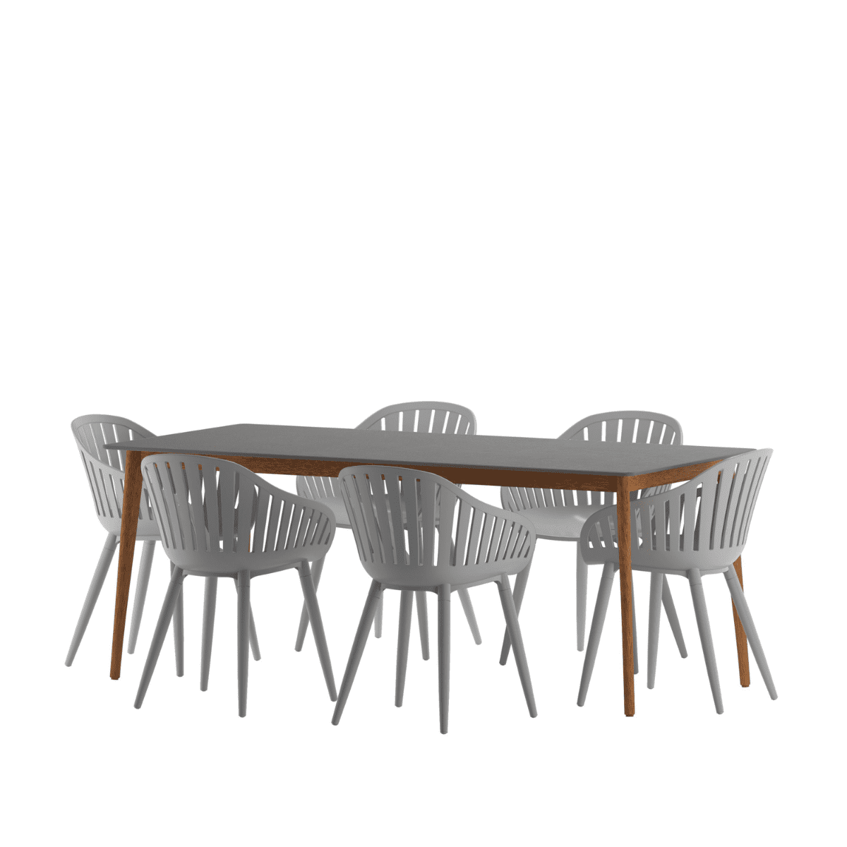Amazonia Brighton 7-Piece Patio Rectangular Dining Table Set, Eucalyptus Wood, Ideal for Outdoors and Indoors