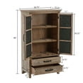 thumbnail image 3 of LuxenHome Farmhouse Wood and Metal 2-Drawer 2-Door Storage Cabinet, 3 of 7