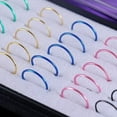 thumbnail image 4 of jiaroswwei 40Pcs Mixed Color Stainless Steel Nose Studs Hoops Body Piercing Rings Jewelry, 4 of 7
