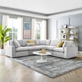 thumbnail image 1 of Modway Commix Down Filled Overstuffed Performance Velvet 5-Piece Sectional Sofa in Light Gray, 1 of 10