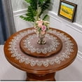 thumbnail image 2 of Macrame Round Tablecloth for Party,  Lace Floral Embroidered Table Cloth Dresser Scarf Wedding Tabletop Table Decorations for Home and Dining Room, 2 of 2