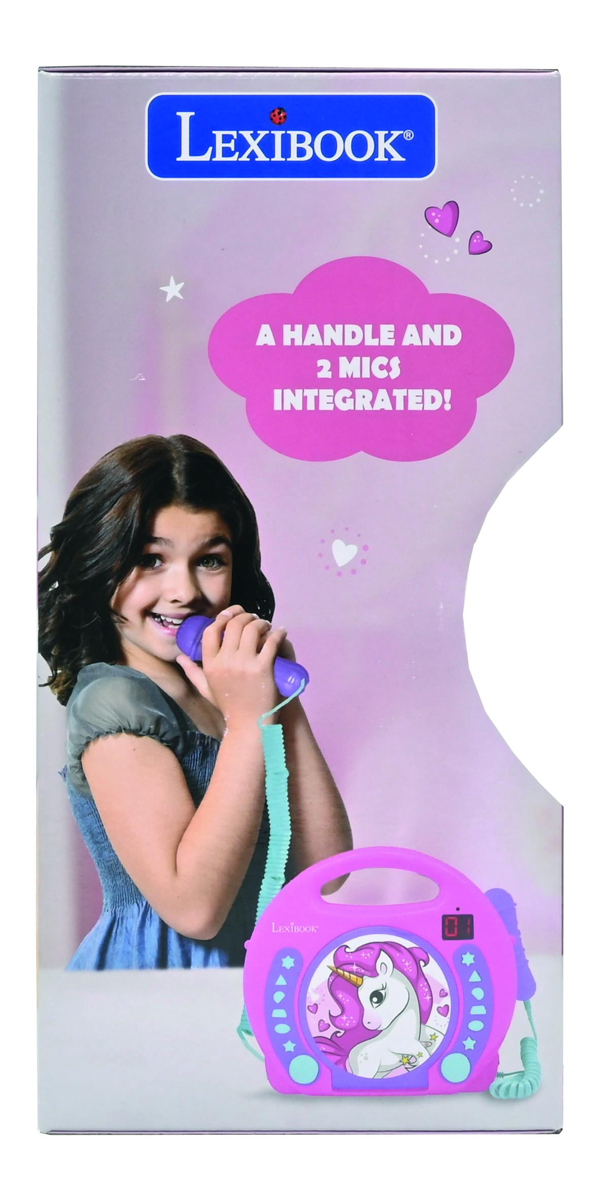 Lexibook Unicorn, CD player, Programming function, headphones jack, for kids, Blue/Pink