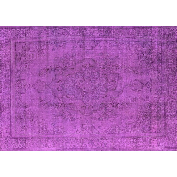 Ahgly Company Indoor Rectangle Oriental Purple Industrial Area Rugs, 8' x 10'