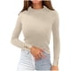 thumbnail image 2 of Suéter de cuello alto para mujer, suéter de punto de manga larga con botones de color liso, suéter base, suéter de cuello alto, suéter de poliéster para mujer, 2 of 5