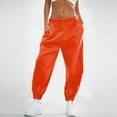 thumbnail image 2 of BRDFRL Womens Sweatpants with Pockets Cotton Solid Color Drawstring Women's Pants with Pockets Sweat Pants Trousers Orange 2XL, 2 of 4