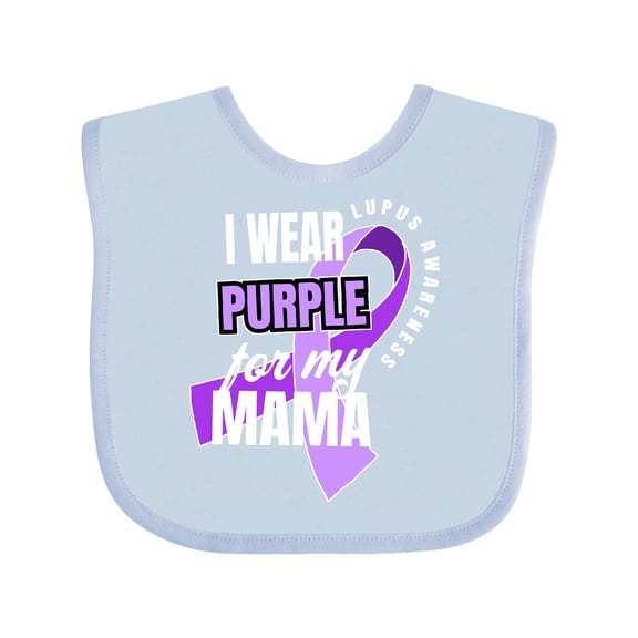 Inktastic I Wear Purple for My Mama Lupus Awareness Boys or Girls Baby Bib