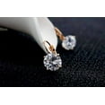 thumbnail image 3 of 14K Gold Plated Bold 7 CTW Solitaire CZ Leverback Earrings in Yellow, Rose or White Gold for Woman, 3 of 7
