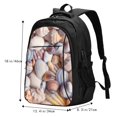 thumbnail image 5 of Pofeuu Sea Shells Print Storage Laptop Backpack with USB Charging Port[Water Resistant] College Computer Bookbag Fits, 5 of 7