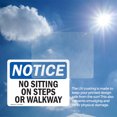 thumbnail image 6 of (2 Pack) No Sitting On Steps Or Walkway OSHA Notice Sign 14 Inch X 10 Inch Vinyl Label Decal Sticker Weather Resistant, UV Protected for Workplace, Business, and Construction Site, Made, 6 of 7