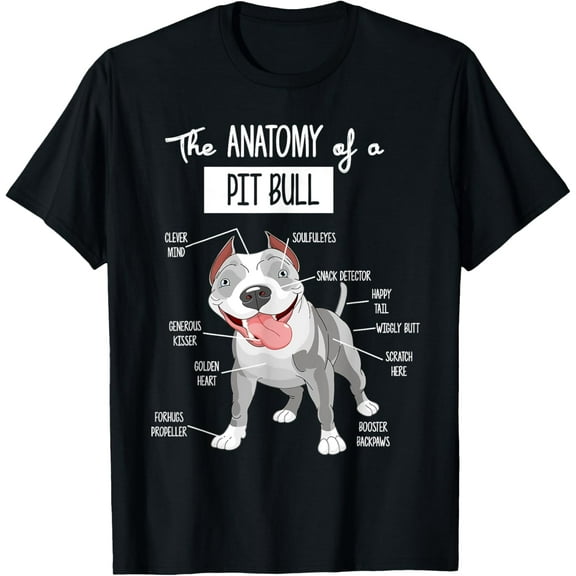 Anatomy Of A Pitbull T-shirt Dog Lover Tee T-ShirtMen and women, Black T-shirt, size: Extra large S-4XL