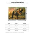 thumbnail image 2 of Vsdgher Realistic Style Forest Dinosaur Pattern Fleece Throw Blanket, Horizontal Fleece Bedding Home Decor for Couch & Bed All Season Use -60"x50", 2 of 6