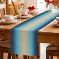 thumbnail image 5 of Blue Teal Ombre Table Runner - 48 Inch Long Modern Yellow Gradient Farmhouse Art Cotton and Linen Blended Dress Scarves Farmhouse Table Runner for Kitchen Dining, Coffee Table, 13" x 48", 5 of 8