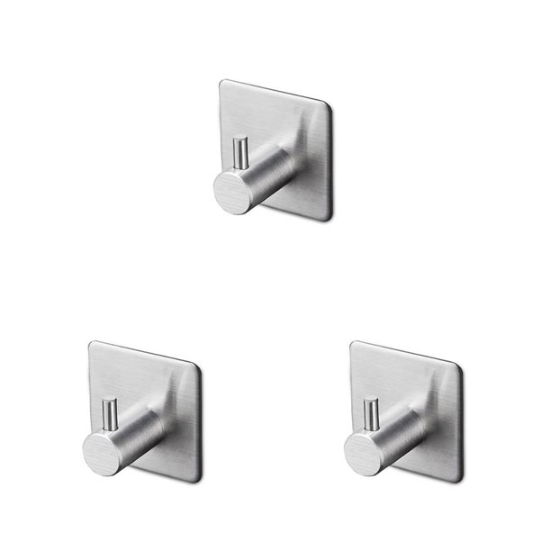 Toystoory Gancho de acero inoxidable Colgador de pared del dormitorio del baño Organizador de estante de ropa que ahorra espacio Ganchos de Type1 NO1