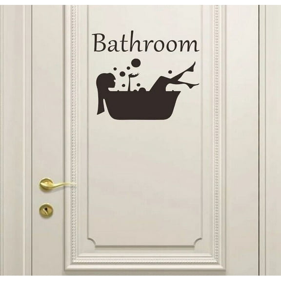 1pc Stylish Girl Shower Wall Sticker - Waterproof and Easy-to-Remove Adhesive - Add Elegance to Your Bathroom - 6 x 7 inches