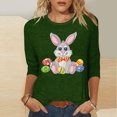 thumbnail image 4 of Camisetas Casuales de las Mujeres Impresas 3/4 Manga Cuello Redondo Blusa, Moda Ligera Superior para el Hogar Y el Uso Diario, Cómoda Imitación de la Tela Del Estante, 4 of 7
