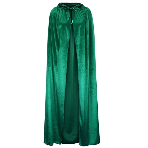 Odeerbi Cloak With Hood Women Festival Casual Party Solid Retro Gothic Cloak Stage Outfit Top Blue
