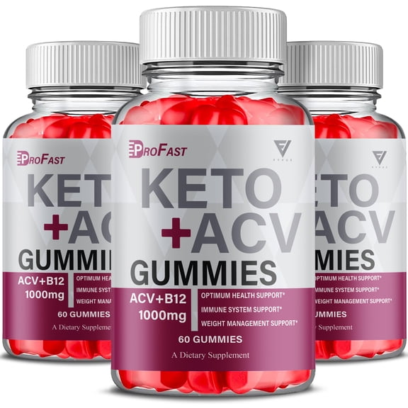 (3 Pack) Pro Fast Keto Weight Gummys, ProFast Keto Support (180 Gummies)