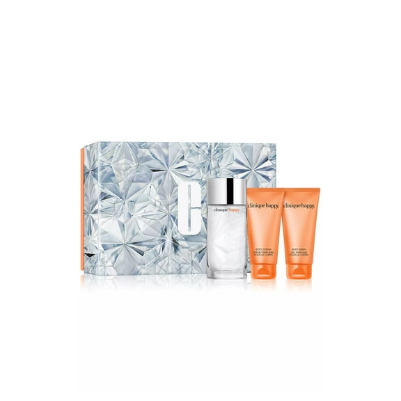 Clinique Absolutely Happy 3 Pcs Set, 3.4oz EDP 2.5 Body Cream & Wash NEW IN BOX