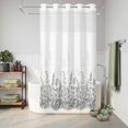 thumbnail image 6 of No Hook Shower Curtain, Wildflowers Shower Curtains for Bathroom with See Through Top Window, Spring Country Black Grey Floral Leaf Plant Waterproof & Washable Bath Curtain Small Stall 36"x78", 6 of 9