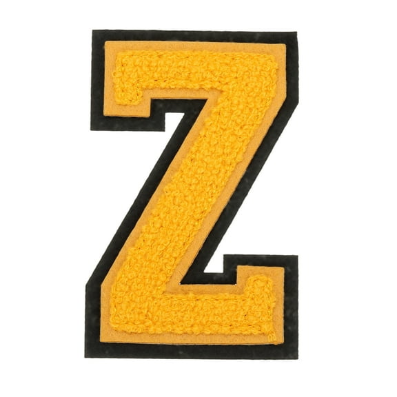 4" Chenille Letter Patches,Yellow Chenille Initial A-Z Patches (Letter Z)