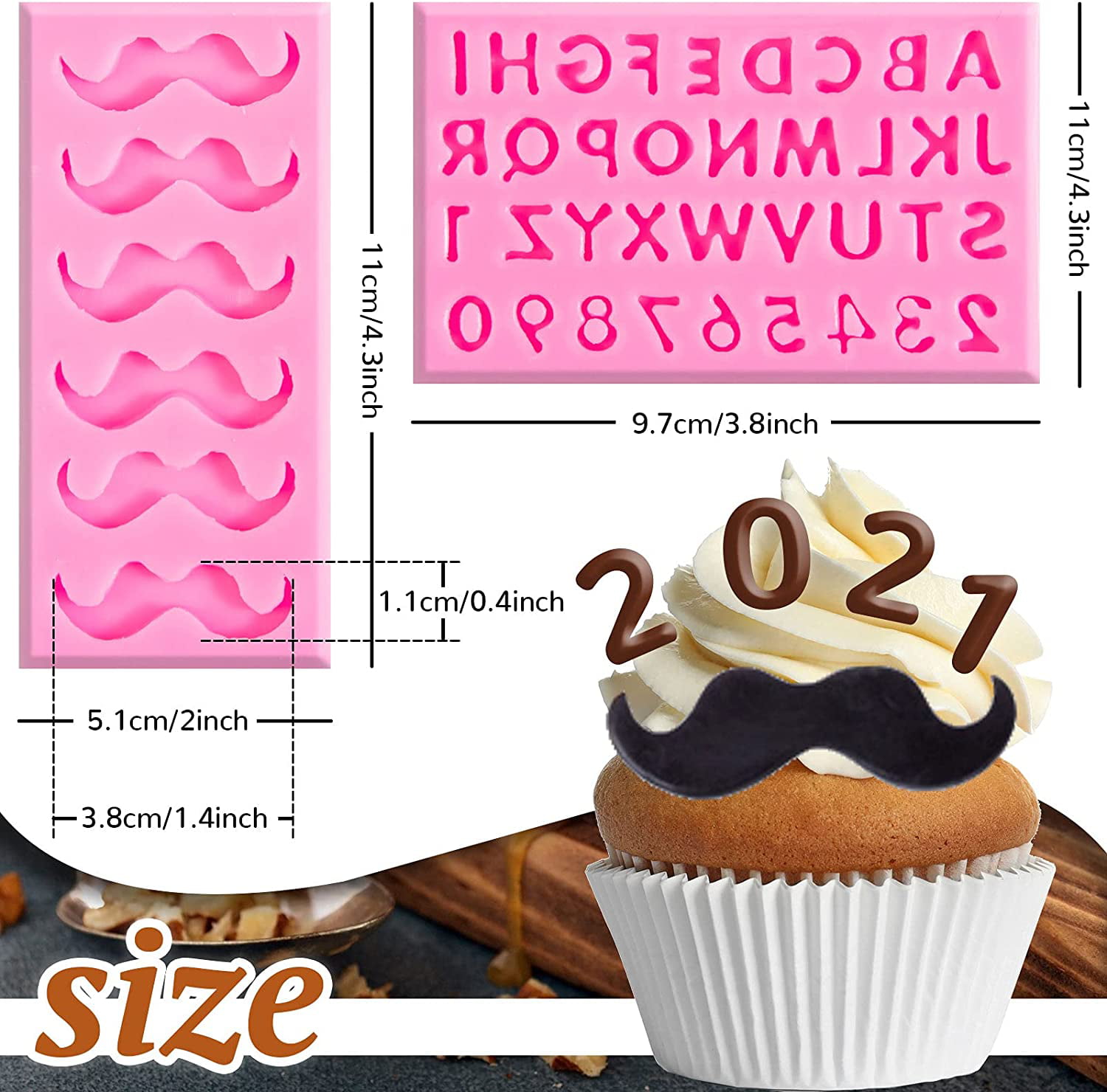 PF DIY Cake Letter&Number Mini Mould Fondant Cookie Candy Silicone 3pcs/set Mold 