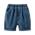 thumbnail image 3 of MXIEZI 1-8 Years Boys Denim Shorts Summer Casual Short Pants Toddler Kids Elastic Waist Jeans Shorts, 3 of 9