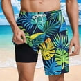thumbnail image 2 of Nmnitkp Mens Hawaiian Swim Trunks Quick Dry Beach Shorts with Mesh Lining, Breathable Fit Print Athletic Workout Beach Shorts Swimwear Bathing Suits, 2 of 9