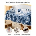 thumbnail image 4 of Navy Blue Flowers Couch Cover for 2 Cushion Couch, Summer Pastoral Botanical Washable Love Seat Sofa Covers Slipcover, Throw Sofa Covers for Pets, Furniture Protector 71"x102", 4 of 9