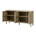 thumbnail image 4 of Euroco 59.8" Sideboard Buffet Cabinet,Wood Farmhouse Kitchen Cabinet TV Stand with Storage for Living Room,Hallway,Dining Room,Natutal, 4 of 8