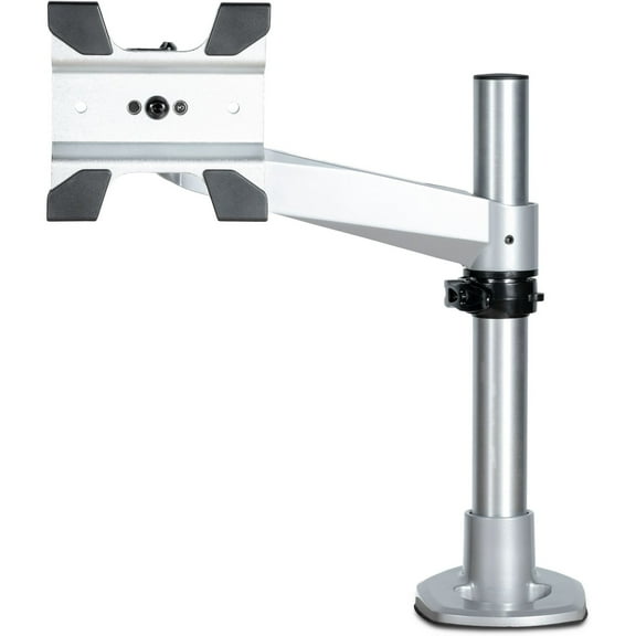 Startech.com Desk Mount Monitor Arm, Vesa Or Imac/thunderbolt Display Up To 14kg, Articulating Height Adjustable Single Desktp Monitor Pole Mount, Desk Clamp Or Grommet, Silver - Small Footprint