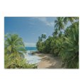thumbnail image 1 of Central America Cutting Board, Wild Caribbean Beach of Manzanillo at Puerto Viejo Tropical Plants, Decorative Tempered Glass Cutting and Serving Board, in 3 Sizes, by Ambesonne, 1 of 2