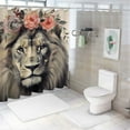 thumbnail image 6 of COMIO Lion Adorable Animal with Beautiful Flower Wreath Shower Curtain Multiple Sizes White, 6 of 6
