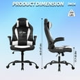 thumbnail image 3 of CL.HPAHKL Ergonomic PC Gaming Chair, PU Leather Task Chair with 360° Swivel Seat Comfortable Computer Chair with Lumbar Support Height Adjustable Video Game Chairs for Adults Teens, White, 3 of 9
