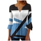 thumbnail image 1 of Blusas de Algodón para las Mujeres Impresas 3/4 Mangas V-Cuello Camiseta, Blusa de Algodón de Imitación Casual para las Mujeres, 1 of 5